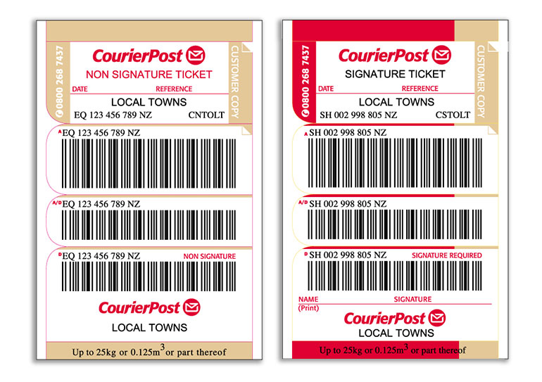 Courier Post Parcel Tickets